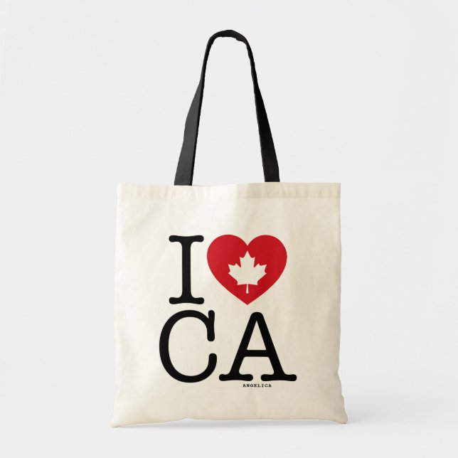 I Love CA | I Love Canada Personalized Tote Bag (Front)