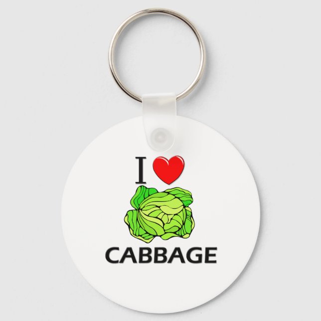 I Love Cabbage Keychain (Front)