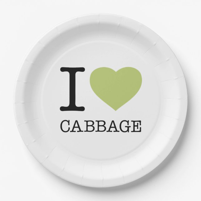 I LOVE CABBAGE PAPER PLATES (Front)