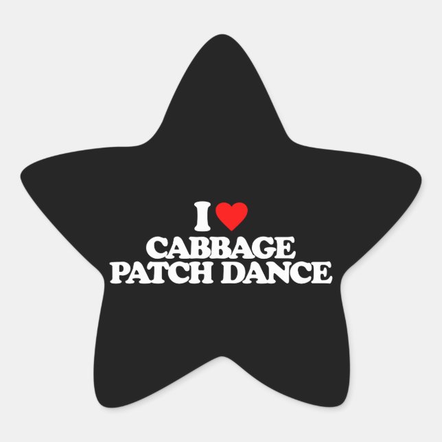 I LOVE CABBAGE PATCH DANCE STAR STICKER (Front)