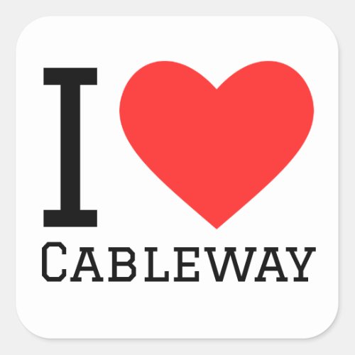 I love cableway square sticker