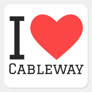 I love cableway square sticker
