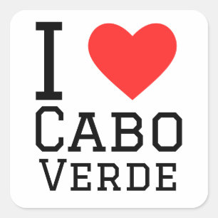 I love Cabo verde Square Sticker
