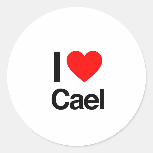 i love cael classic round sticker (Front)