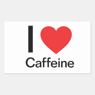 I Love Caffeine Rectangular Sticker
