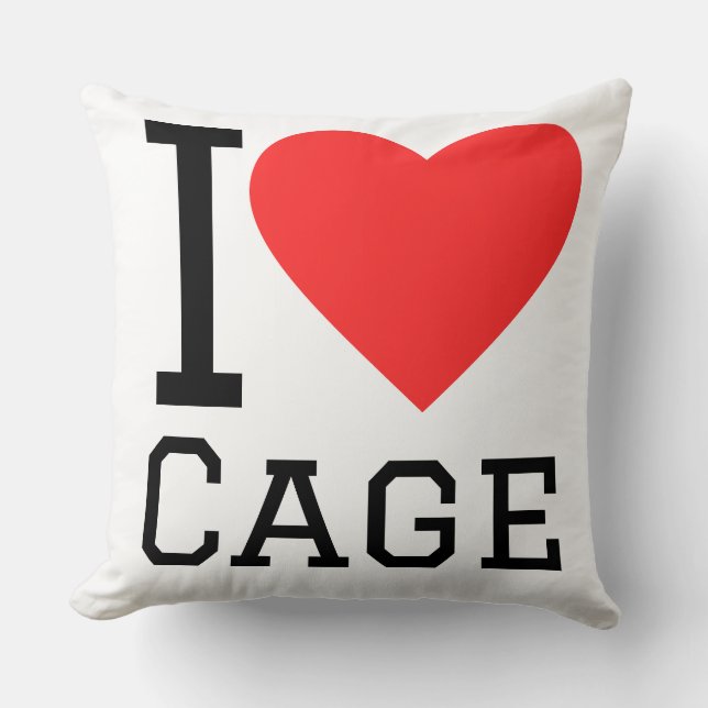 I love cage throw pillow (Front)