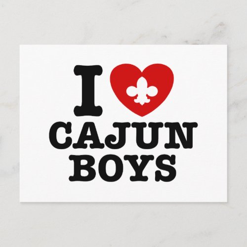 I Love Cajun Boys Postcard