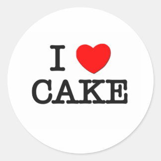 I Love CAKE ( food ) Classic Round Sticker