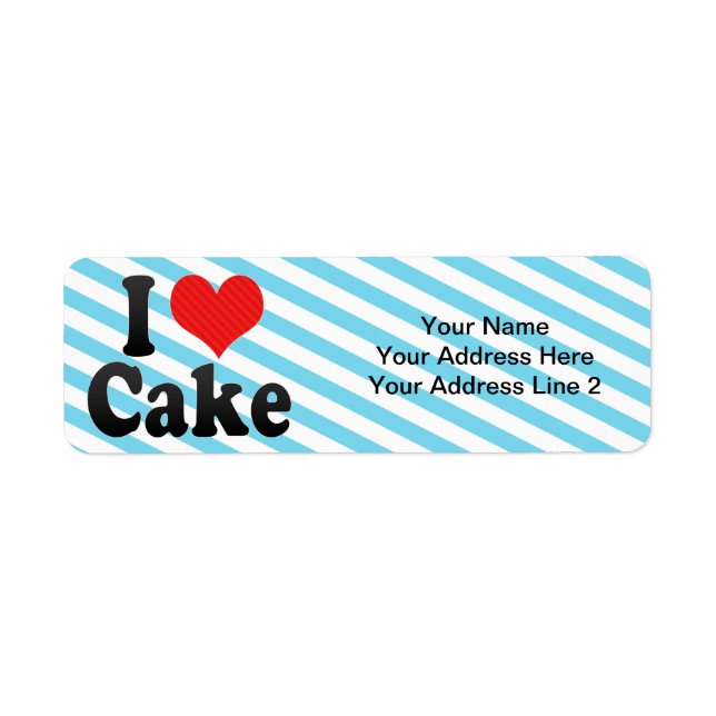 I Love Cake Label (Front)