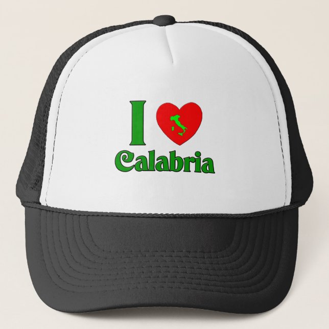 I Love Calabria Italy Trucker Hat (Front)