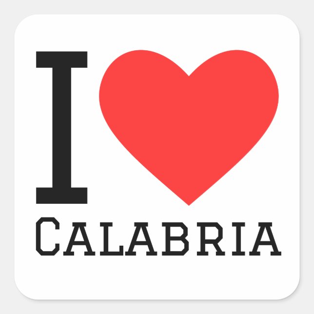 I love calabria square sticker (Front)