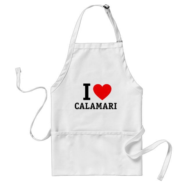 I Love Calamari Adult Apron (Front)