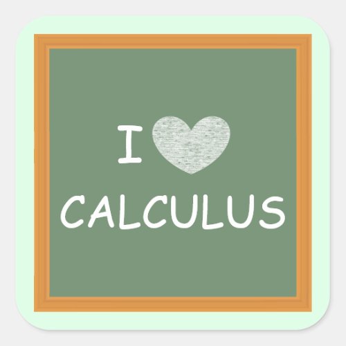 I Love Calculus Square Sticker