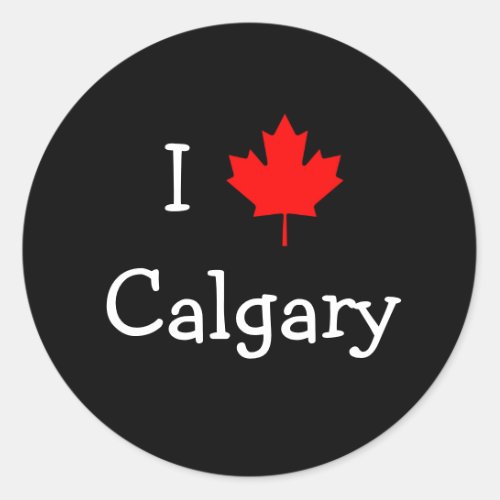 I Love Calgary Classic Round Sticker