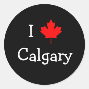 I Love Calgary Classic Round Sticker