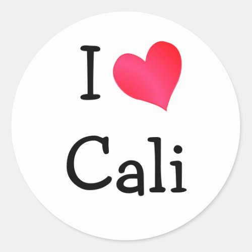 I Love Cali Classic Round Sticker