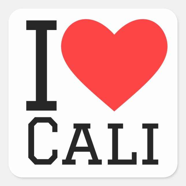 I love cali square sticker (Front)