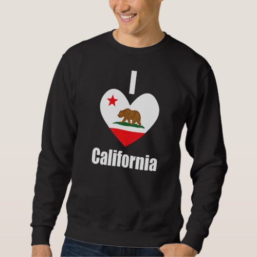 I Love California Bear Heart State Flag Sweatshirt