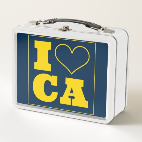 I Love California Blue Metal Lunch Box