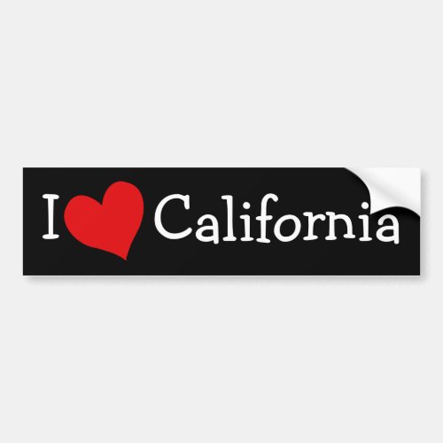 I Love California Bumper Sticker