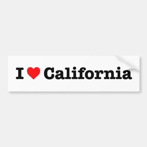 I LOVE CALIFORNIA BUMPER STICKER