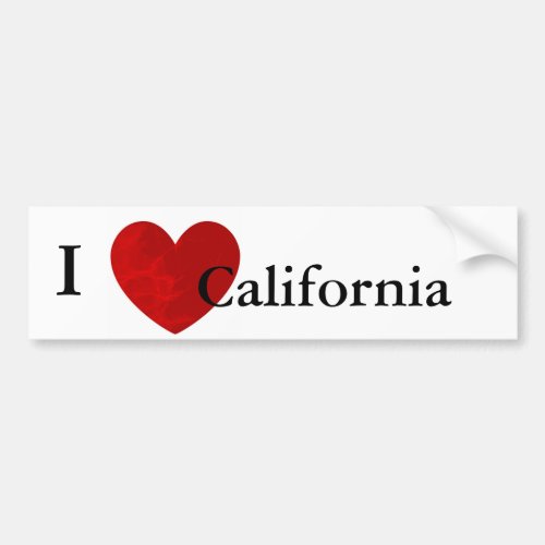 I Love California Bumper Sticker