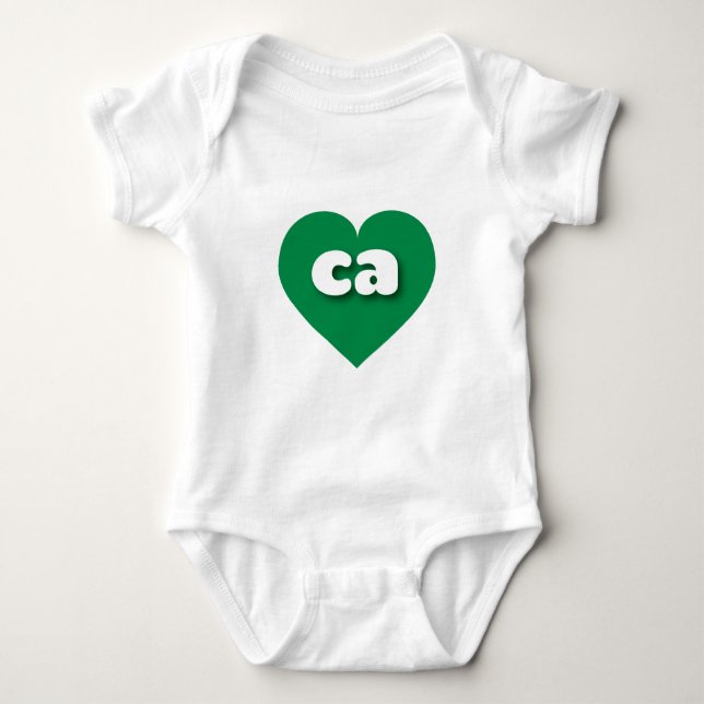 I love California - ca green heart Baby Bodysuit (Front)