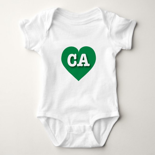 I love California - CA green heart Baby Bodysuit (Front)