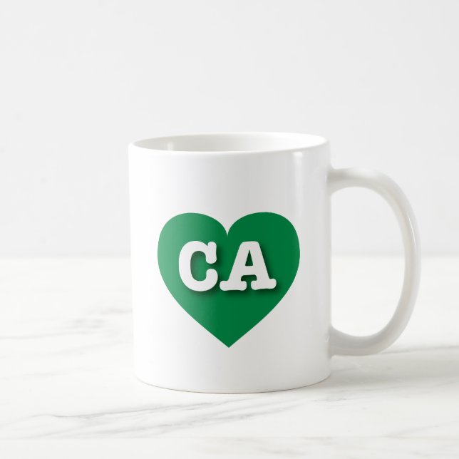 I love California - CA green heart Coffee Mug (Right)