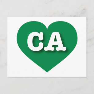 I love California - CA green heart Postcard