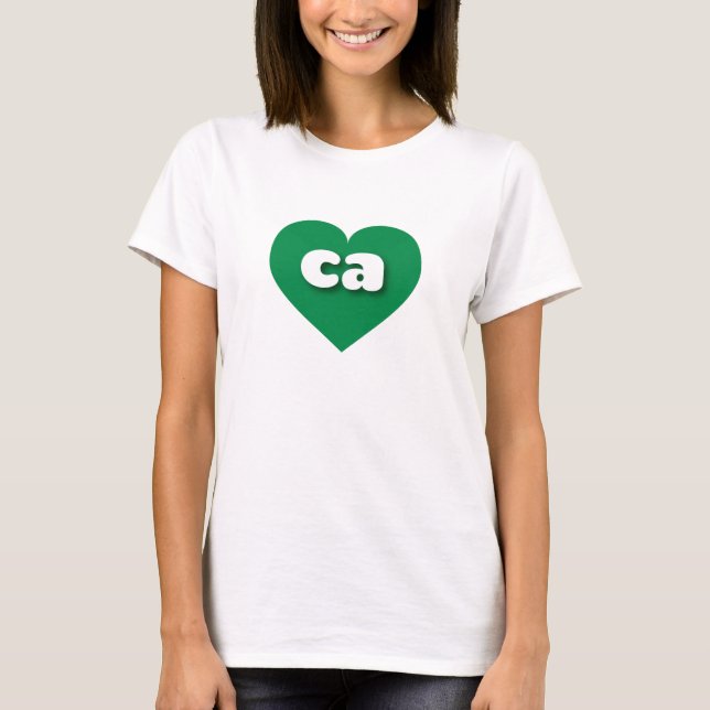 I love California - ca green heart T-Shirt (Front)