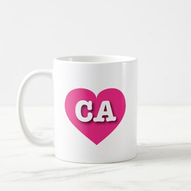 I love California - CA hot pink heart Coffee Mug (Left)