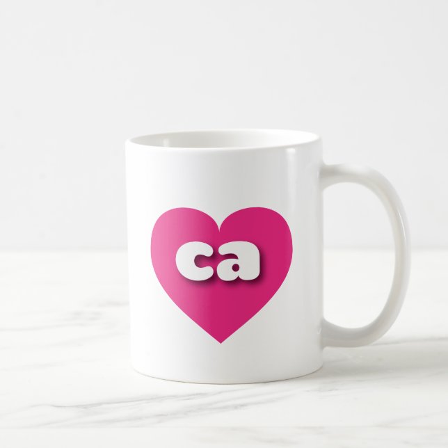 I love California - ca hot pink heart Coffee Mug (Right)