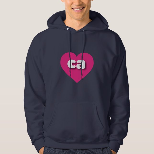 I love California - ca hot pink heart Hoodie (Front)