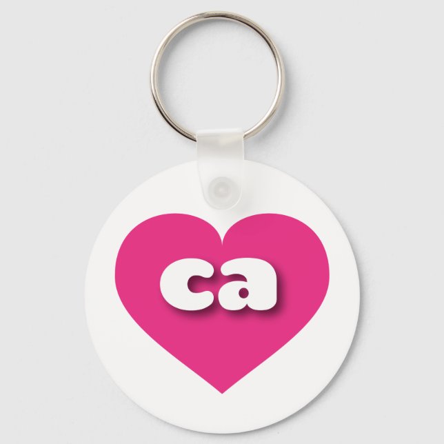I love California - ca hot pink heart Keychain (Front)