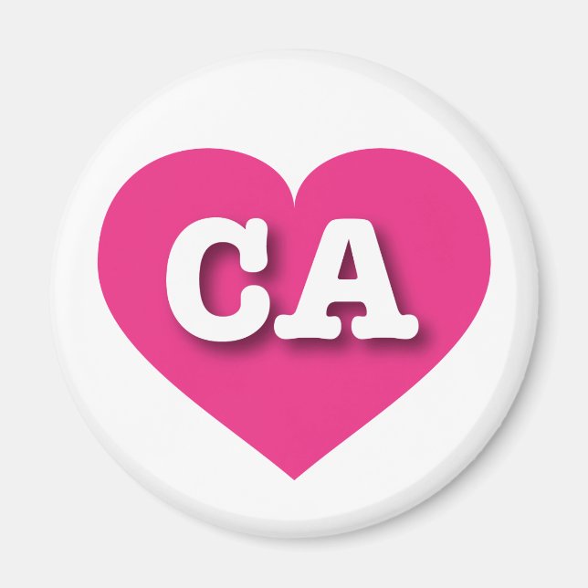 I love California - CA hot pink heart Magnet (Front)