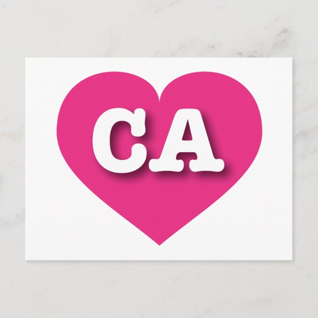 I love California - CA hot pink heart Postcard (Front)