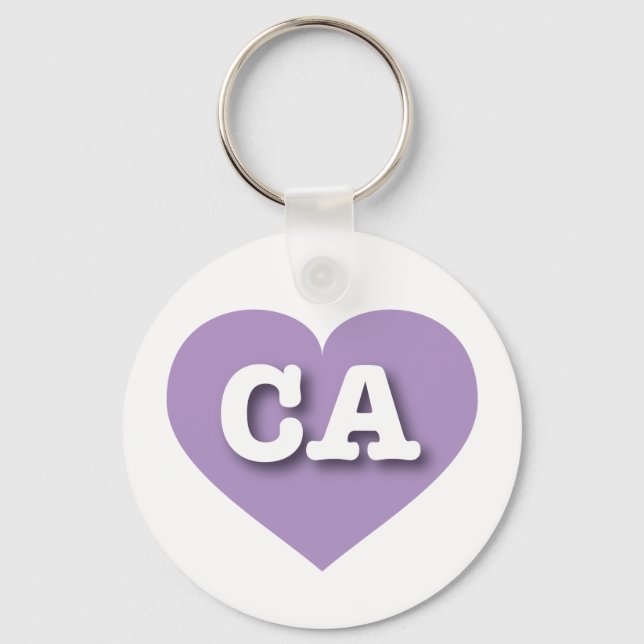 I love California - CA lavender heart Keychain (Front)