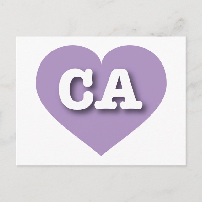 I love California - CA lavender heart Postcard (Front)