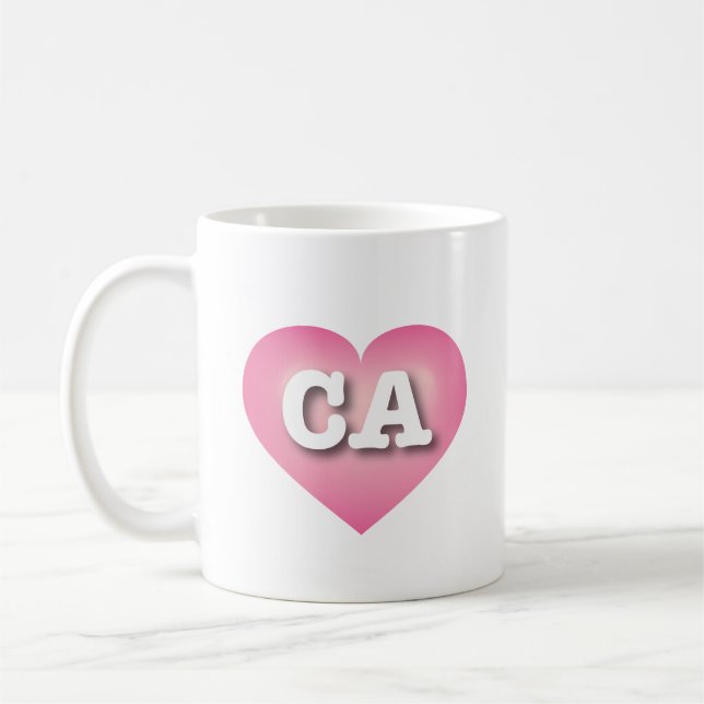 I love California - CA pink fade heart Coffee Mug (Left)
