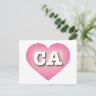 I love California - CA pink fade heart Postcard