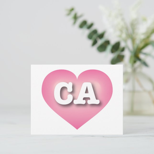 I love California - CA pink fade heart Postcard (Standing Front)