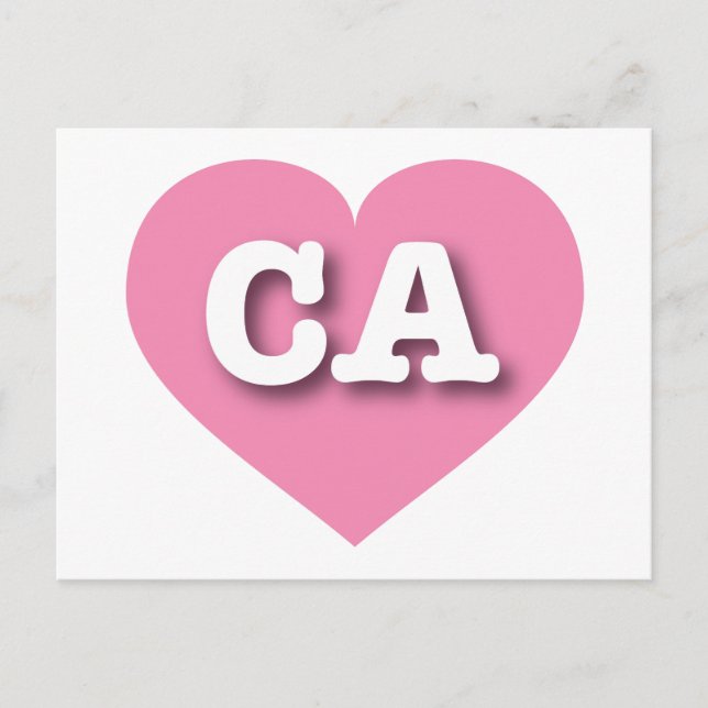 I love California - CA pink heart Postcard (Front)