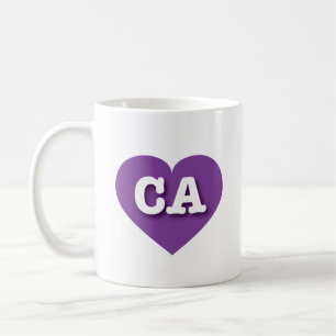 I love California - CA purple heart Coffee Mug