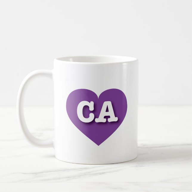 I love California - CA purple heart Coffee Mug (Left)