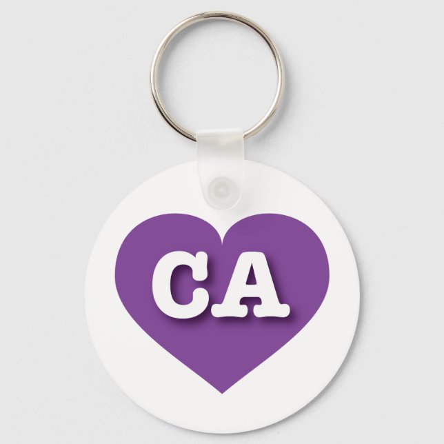 I love California - CA purple heart Keychain (Front)