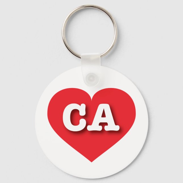I love California  - CA red heart Keychain (Front)