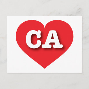 I love California  - CA red heart Postcard