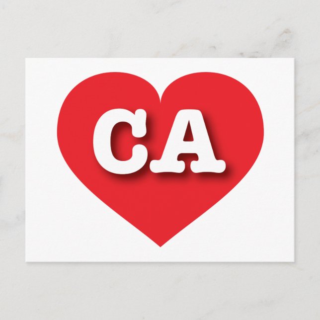 I love California  - CA red heart Postcard (Front)