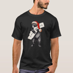 I Love California Christmas Santa Hat Cali Pride B T-Shirt